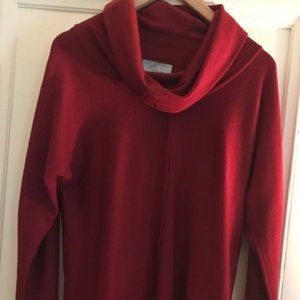 Joan Vass Cowl Neck Sweater Red S